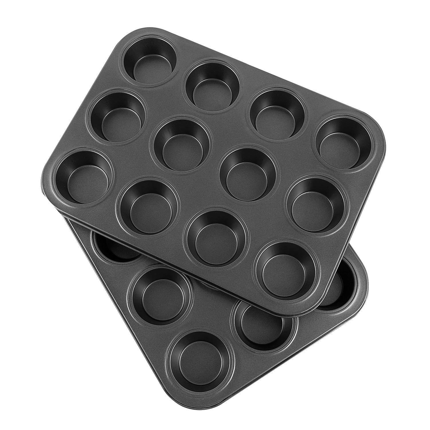 Amazon.co.jp: Flexzion マフィンパン トレイ 2個セット 各12カップ